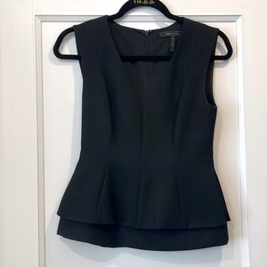 BCBG XS Black peplum top.